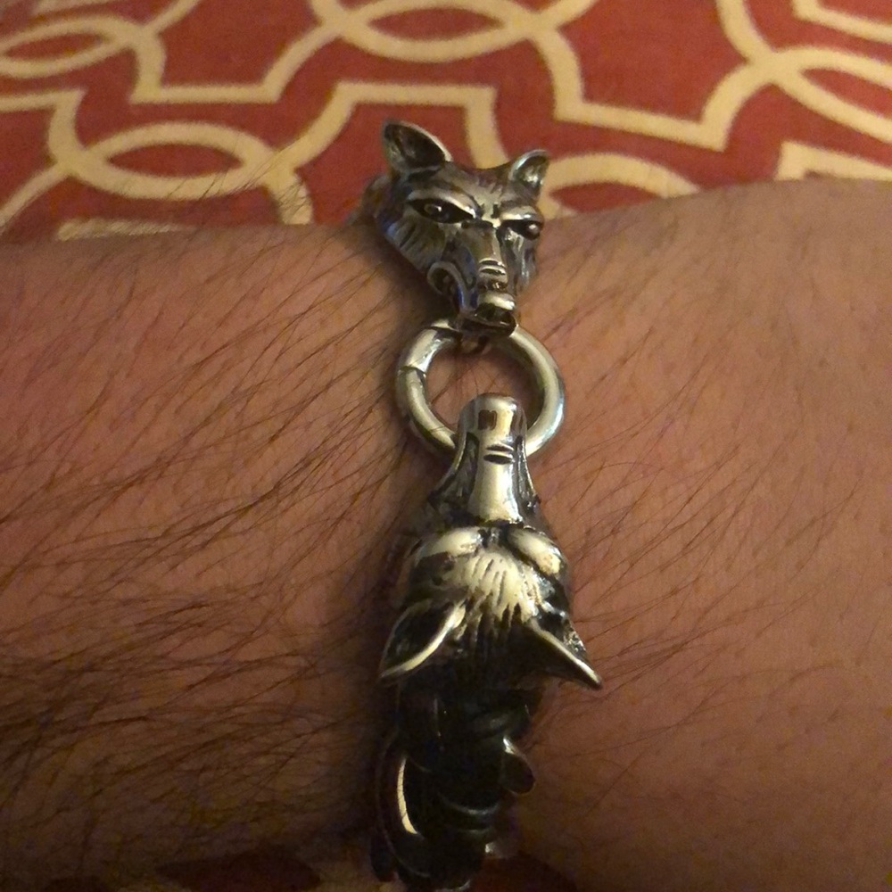Men’s Wolf Sterling Silver Bracelet